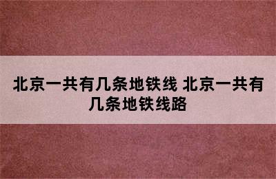 北京一共有几条地铁线 北京一共有几条地铁线路